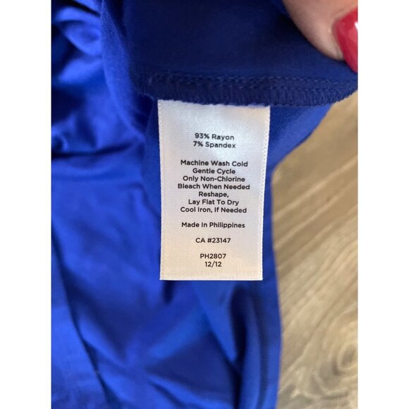 Talbots NWT Blue Draped Neck Belted Flowy Dress Sz 1X - Picture 6 of 10